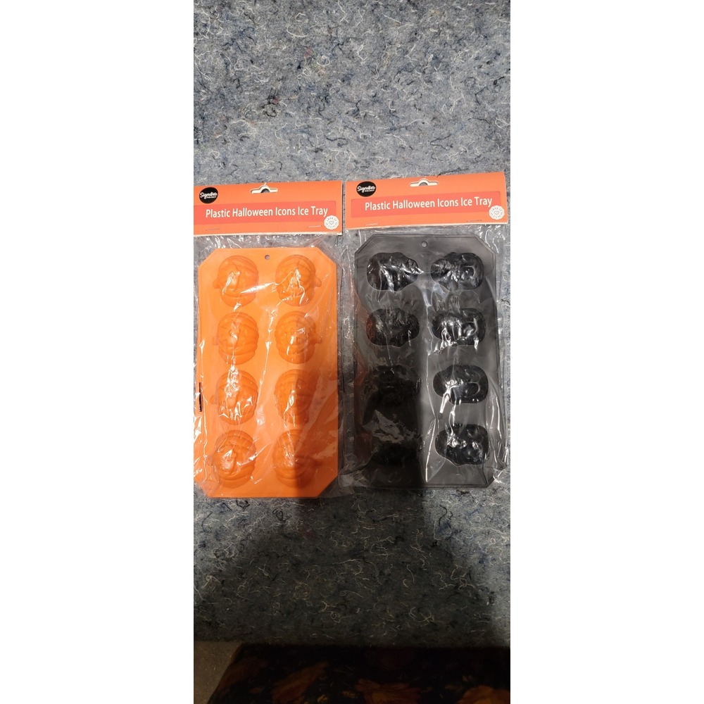 Halloween 2025 Iced Cube Trays‎ Punkins & Skull  Set of 2
